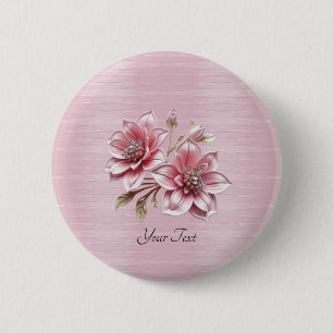 Moderne rosa Blumen-Taste Button