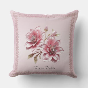 Moderne rosa Blumen Wurfkissen Kissen