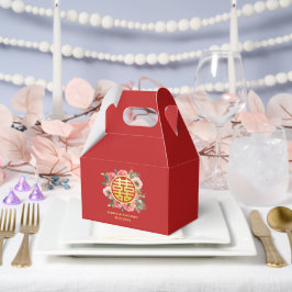 Moderne rosa Blumenkranz chinesische Hochzeit Geschenkschachtel