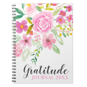 Moderne rosa Blumenzeitschrift Notizblock