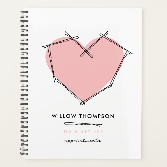 Moderne rosa Bobby Buttone Frisur Stilftige Termin Planer (Vorderseite)