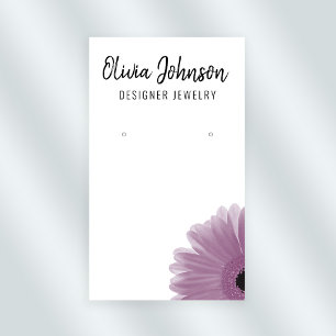 Moderne rosa Boho Blumenschmuck-Ohrring-Anzeige Visitenkarte