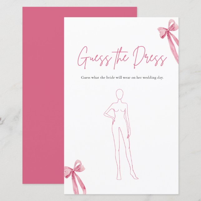 Moderne rosa Bow rät das Dress Brautparty Game (Vorne/Hinten)
