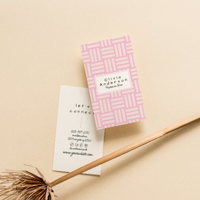 Moderne rosa Creme Abstrakt Trendy Girly Visitenkarte (Von Creator hochgeladen)