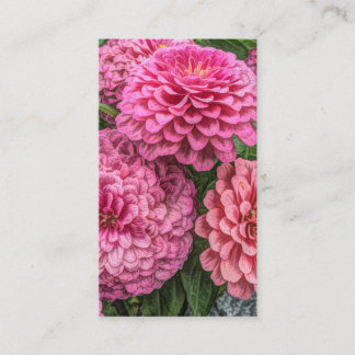 Moderne rosa Dahlien Visitenkarte