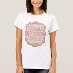 Moderne rosa DRAMA FREIE ZONE 3D-Textkunst T-Shirt
