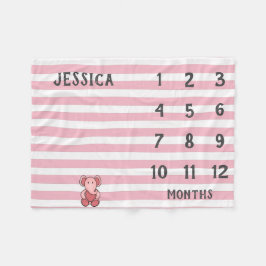 Moderne rosa Elephant Baby Milestone Blanket Fleecedecke