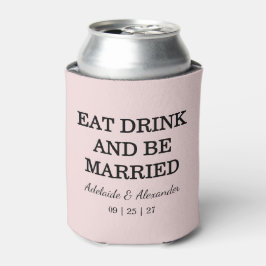 Moderne rosa Errötung Hochzeit Dosenkühler