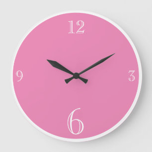 Moderne rosa Farbe Basic minimalistisch Große Wanduhr