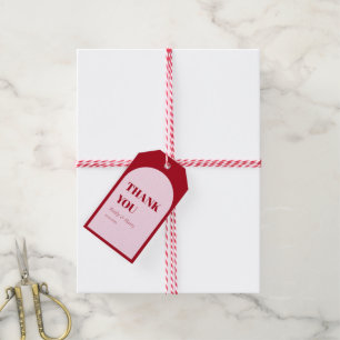 Moderne rosa, fette Gastgeschenke Hochzeiten Geschenkanhänger