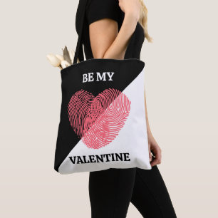 Moderne rosa Fingerabdruck-Herz-Monochrom-Valentin