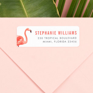 Moderne rosa Flamingo fett Name & Rücksendeadresse
