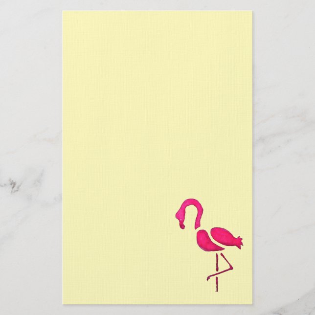 Moderne rosa Flamingokunst Briefpapier (Vorderseite)