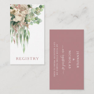 Moderne Rosa-Flora-Rose Hochzeitsregister Begleitkarte