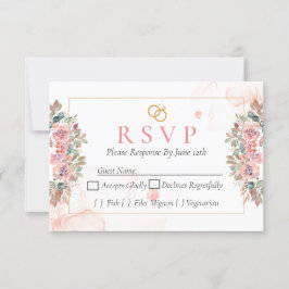 Moderne rosa florale RSVP-Karte RSVP Karte