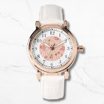 Moderne rosa florale Trendy Stilvolle schicke Frau Armbanduhr<br><div class="desc">Moderne rosa florale Trendy Stilvolle Chic Womans Watches besticht durch eine moderne rosa Aquarellblume. Erstellt von Evco Studio www.zazzle.com/store/evcostudio</div>