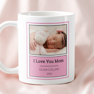 Moderne rosa Foto-Personalisierung zum Muttertag B Kaffeetasse