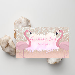 Moderne rosa Funkelnd Flamingo-Visitenkarte Visitenkarte