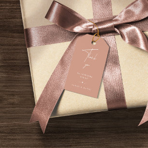 Moderne Rosa Gastgeschenk Hochzeit Vielen Dank für Geschenkanhänger