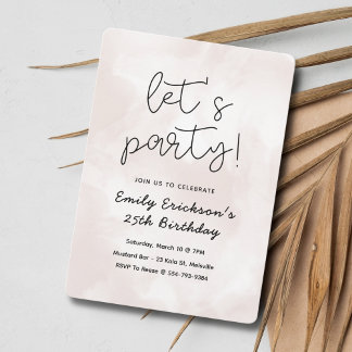 Moderne Rosa Geburtstagsparty Einladung