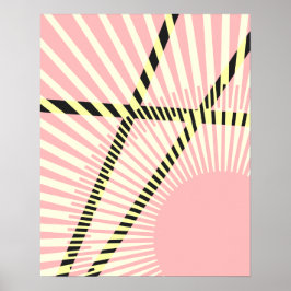 Moderne rosa gelbe geometrische Abstrakte Poster
