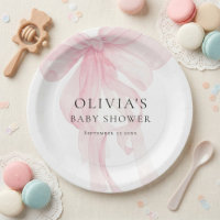 Moderne rosa getönte Schleife Baby Shower