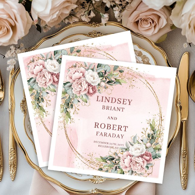 Moderne rosa Glitter-Hochzeitspapier-Servietten Serviette (Modern Powder Pink Glitter Wedding Paper Napkins)