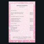 Moderne Rosa Glitzer Salon Preisliste Flyer<br><div class="desc">Modern,  Pink,  Glitter,  Wohnzimmer,  Price List Flyer. Edit your product in a few minuten by adding your data. You can change the font/color/position by further personalization.</div>