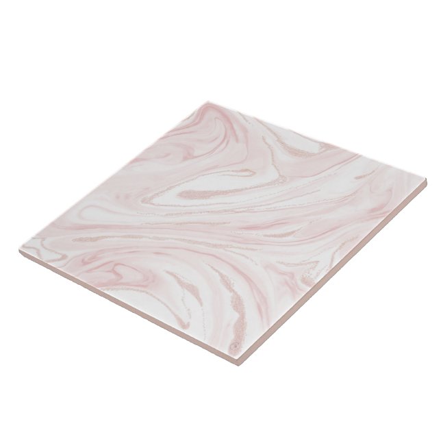 Moderne rosa glitzernde Marmoroptik Fliese (Seite)