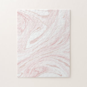 Moderne rosa glitzernde Marmoroptik Puzzle