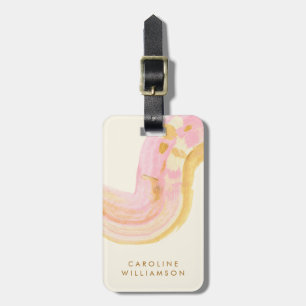 Moderne rosa Gold abstrakte personalisierte Mädche Gepäckanhänger