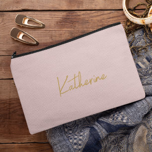 Moderne Rosa & Gold Kosmetik Zubehörtasche