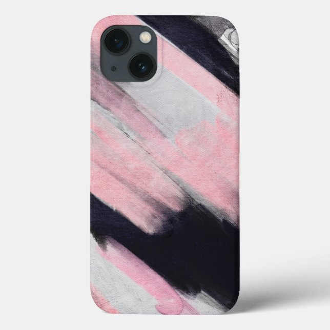 Moderne rosa, graue Abstrakte Kunst Case-Mate iPhone Hülle (Rückseite)