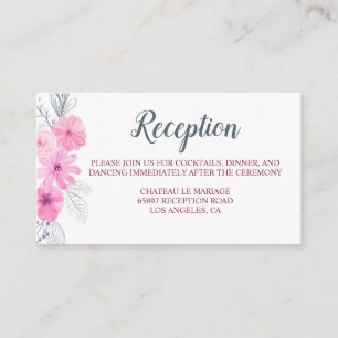 Moderne rosa graue Aquarellfarben Blume Frühjahrsh Begleitkarte