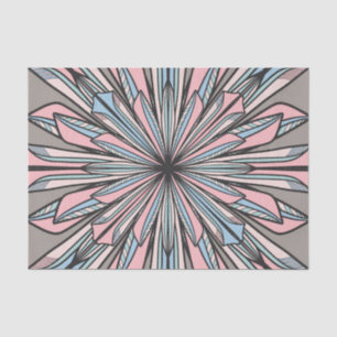 Moderne rosa graue geometrische Abstrakte Blume Ze Seidenpapier