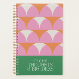 Moderne rosa grüne geometrische Gedanken Ideen Planer