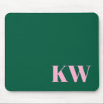 Moderne rosa grüne Monogramm Anfangsbuchstaben Per Mousepad<br><div class="desc">Moderne rosa und grüne Monogramm Anfangsbuchstaben Personalisierte Mauspad</div>