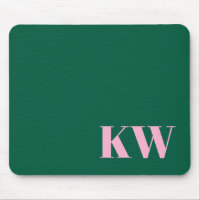 Moderne rosa grüne Monogramm-Initialen personalisi