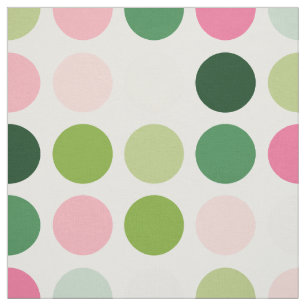Moderne rosa grüne Polka-Punkte-Muster Monogramm Stoff