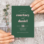 Moderne rosa grüne, trendige Mix-Hochzeit Einladung<br><div class="desc">Moderne rosa grüne,  trendige Mix-Match Wedding Einladungen mit modernen,  fett-modernen Farben.</div>