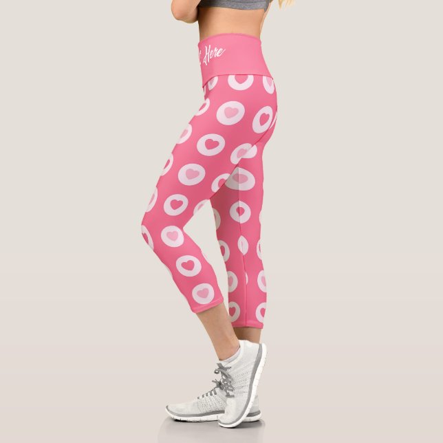 Moderne rosa Herz-Liebe-Sammlung Capri Leggings (Links)