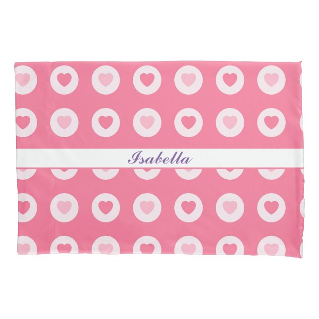 Moderne rosa Herz-Liebe-Sammlung Kissenbezug (Vorderseite)