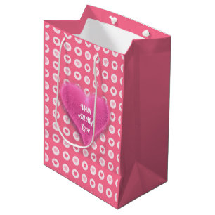 Moderne rosa Herz-Liebe-Sammlung Mittlere Geschenktüte