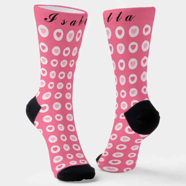 Moderne rosa Herz-Liebe-Sammlung Socken (Gewinkelt)
