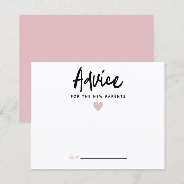 Moderne rosa Herzberatung für die neuen Eltern (Vorne/Hinten)