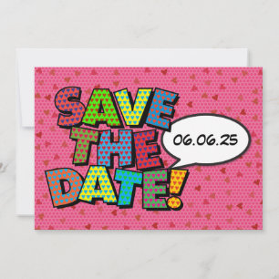 Moderne rosa Herzen Confetti Hochzeit speichern da Save The Date