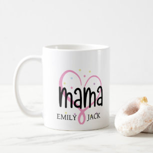 Moderne rosa Herzmuschel heißt Muttertag Kaffeetasse