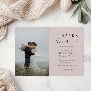 Moderne rosa Hochzeit verändert die Datumskarte Save The Date