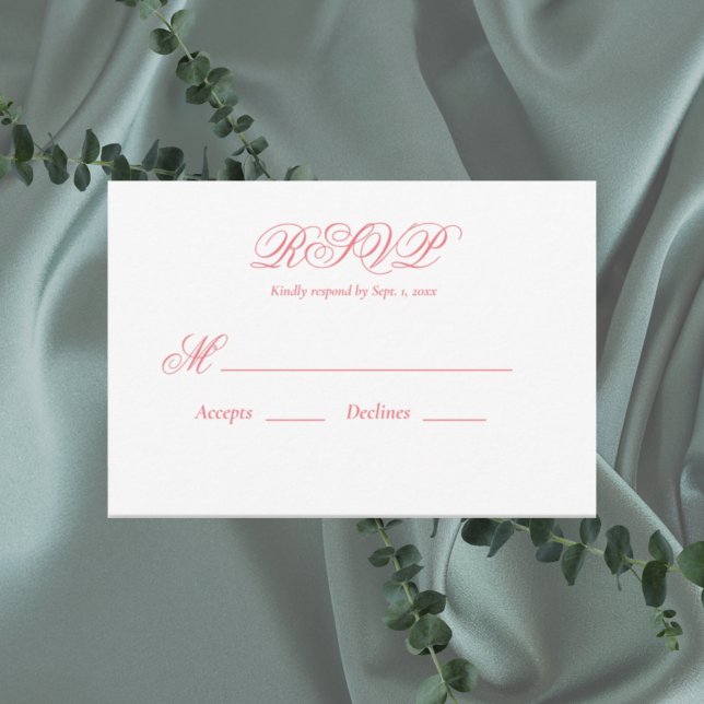 Moderne rosa Hochzeitkarte RSVP (Von Creator hochgeladen)