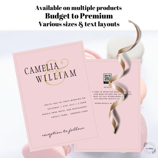 Moderne Rosa Hochzeitsfeier Einladung (Von Creator hochgeladen)